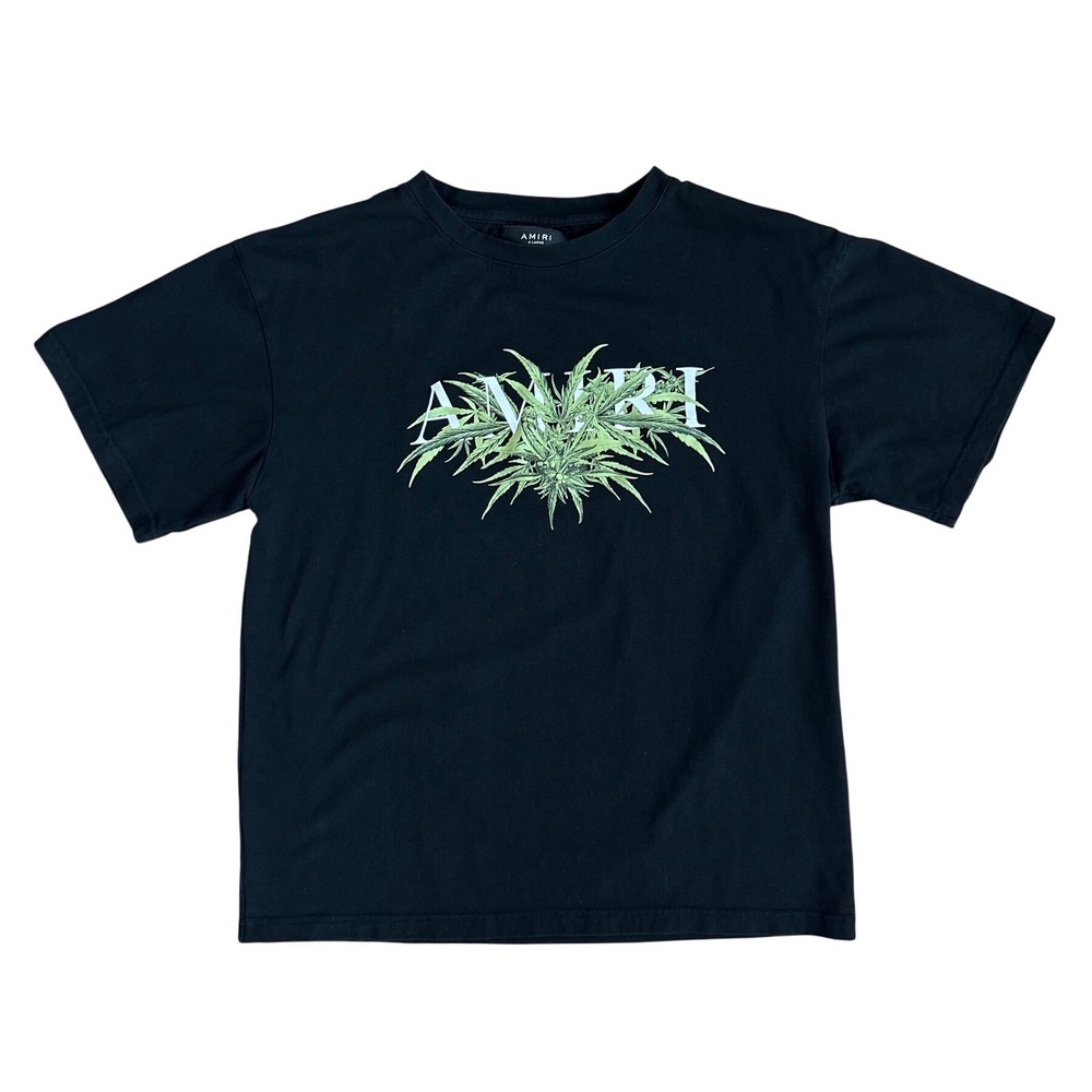 Amiri‎ cannabis botanical diagram Graphic T-Shirt Black Mens  Streetwear Tee
